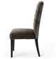 GDF Studio Joyce Traditional Crown Top New Velvet Dining Chairs, Set of 2, Gray