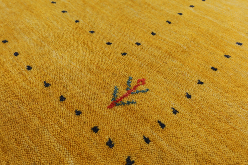 6' Square Persian Gabbeh Handmade Wool Rug - Q15158