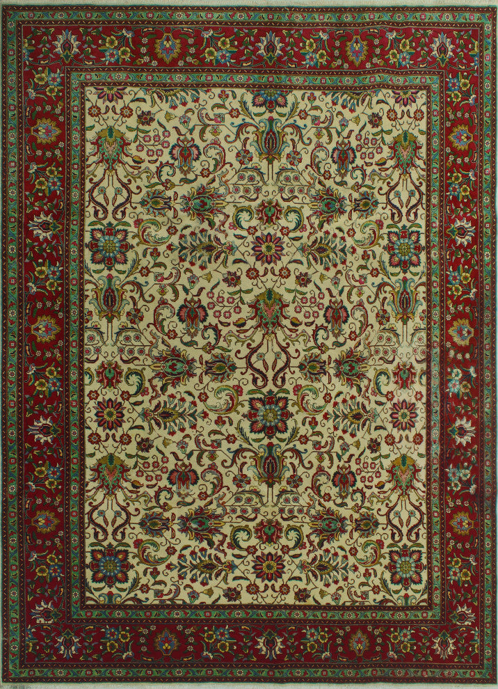 Semi Antique Martin Ivory/Red Rug, 9'7x13'0