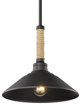 Golden Lighting 3318-M Journey 12"W Pendant - Natural Black