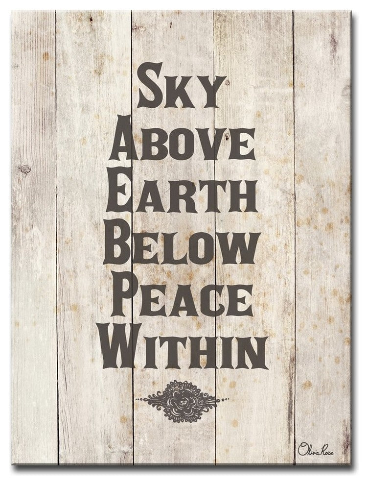 Sky Earth Peace'' Inspirational Canvas Art by Olivia Rose