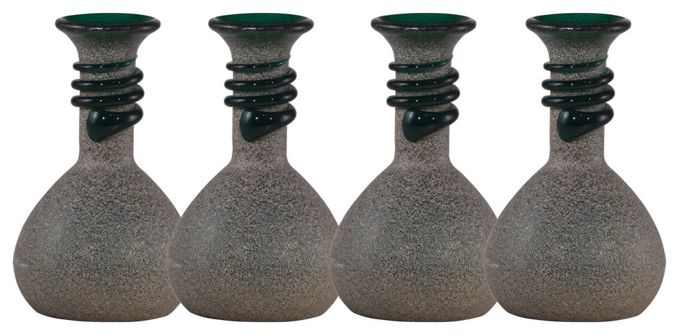 Springdale 5" Lezzia 4-Piece Hand Blown Art Glass Mini Vase Set