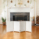 2 ft. Short Woven Fiber Room Divider 4 Panel White