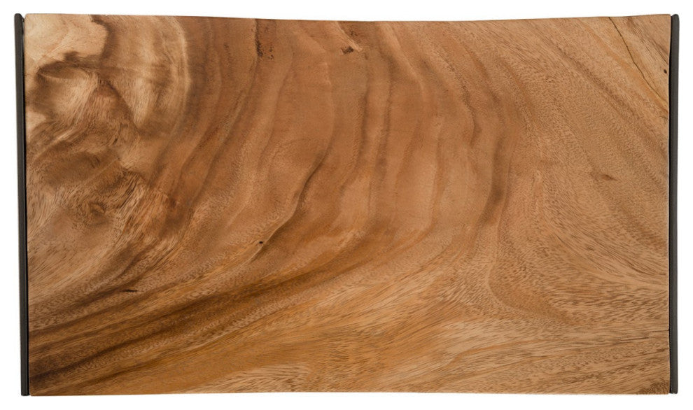 Iron Frame Stool, Chamcha Wood, Natural