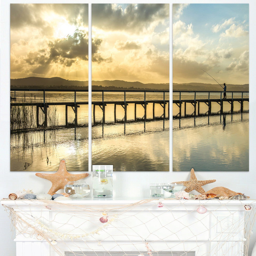 "Long Jetty Foreshore Reserve Panorama" Metal Wall Art, 3 Panels, 36"x28"