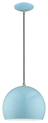 Livex Lighting Shiny Baby Blue 1-Light Mini Pendant