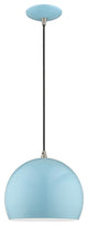 Livex Lighting Shiny Baby Blue 1-Light Mini Pendant