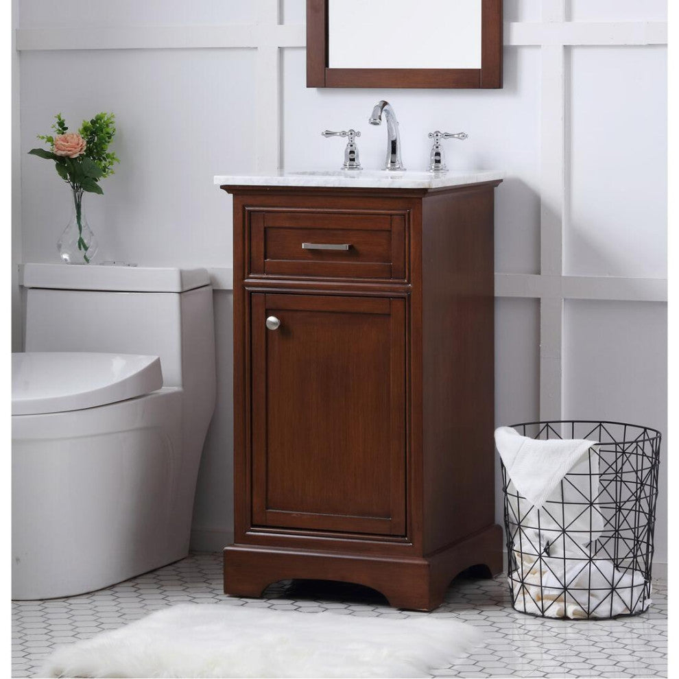 19" Single Bathroom Vanity Set, Teak