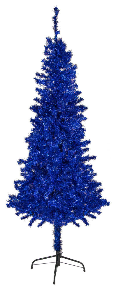 4' Blue Artificial Tinsel Christmas Tree Unlit