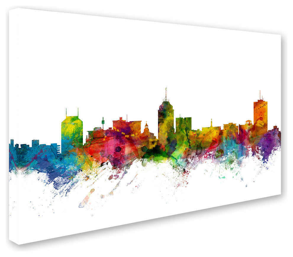 "Fresno, California Skyline" Canvas Art by Michael Tompsett