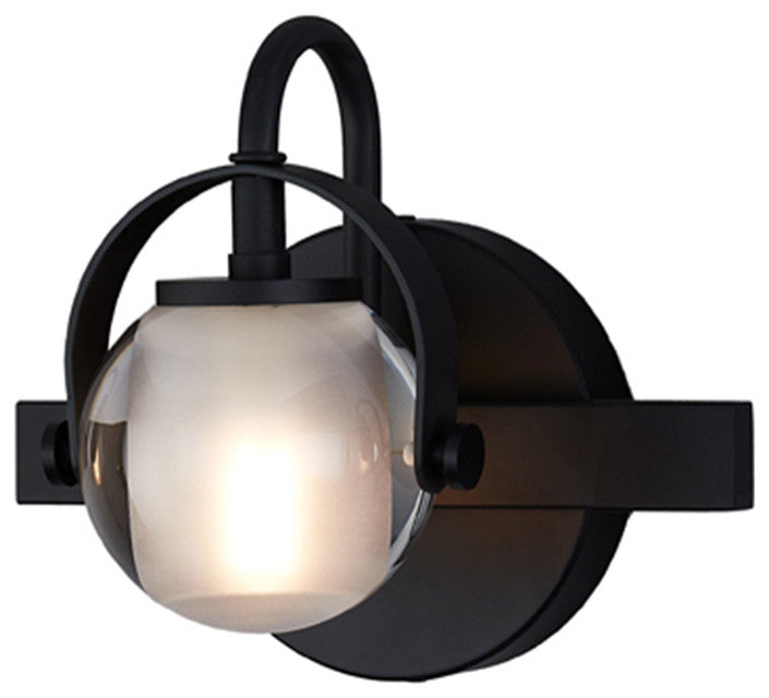 Conduit 1-Light Wall Sconce FSN-8061-CLOP-MBLK, Matte Black