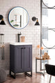 Chianti 20" Single Vanity, Mineral Grey, Matte Black,White Gloss Top