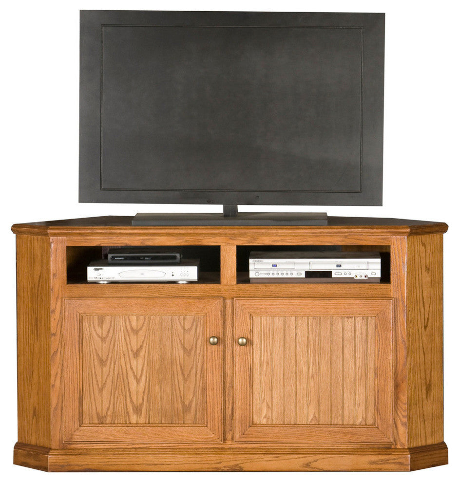 Eagle Furniture 56" Corner Entertainment Console, Dark Oak