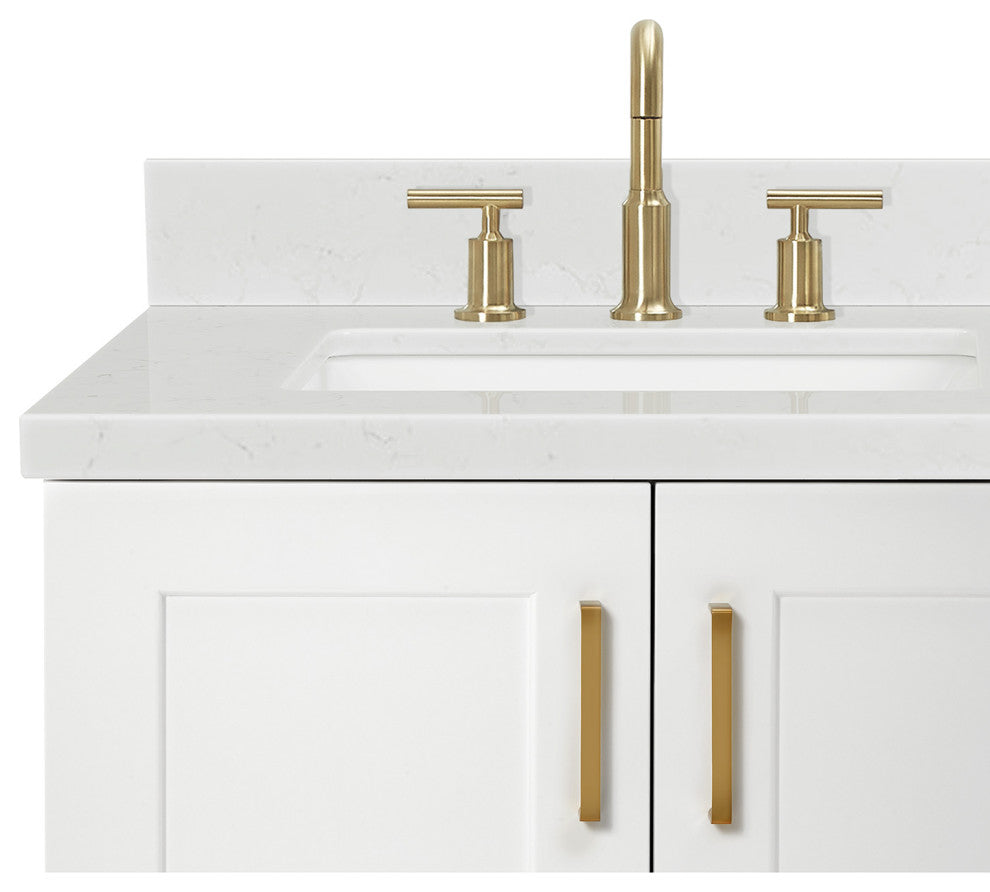 Ariel Taylor 42" Left Offset Single Rectangular Sink Bathroom Vanity