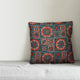 Patchwork Mandala, Blue and Red Throw Pillow Cover, 16"x16"
