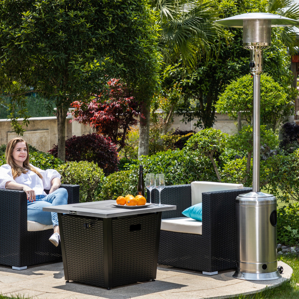 Legacy Heating 47,000 BTU Standing Patio Heater, Stainless Steel