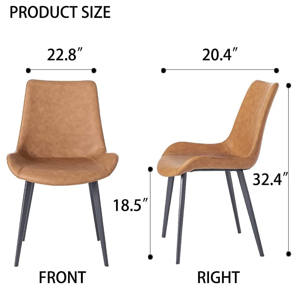 Mid-Century Style Dining Chair Leather Upholstered