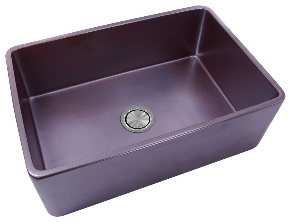 Nantucket Sinks FCFS3020S-ACCIAIO 30" Farmhouse Fireclay Sink, Iridescent