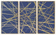Modern Lines Pattern Triptych Silver Framed Canvas Wall Art