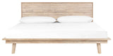 Gia Acacia Wood Panel Bed, Light Brown, Queen