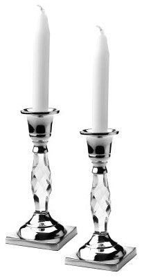Set of 2 Candle holders with Crystal Glass Base