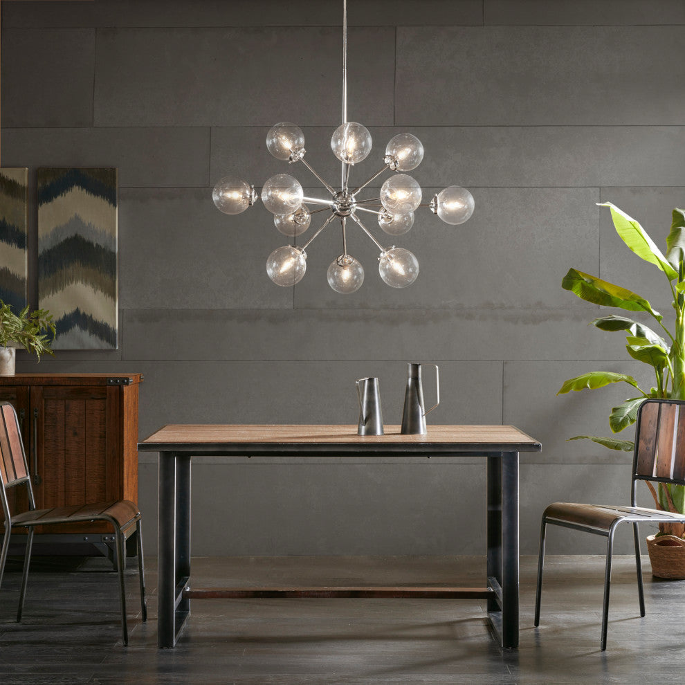 INK+IVY Paige 12-Light Chandelier with Oversized Globe Bulbs Silver