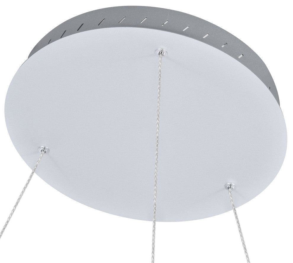 39" Tania LED Circular Chandelier, Adjustable Suspension Fixture, Silver