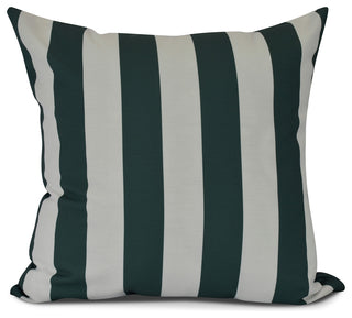 Rugby Stripe, Stripe Print Pillow, Green, 16" x 16"