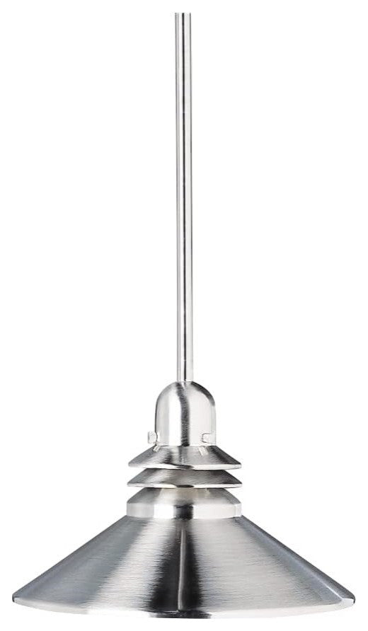 Contemporary Kitchen Pendant Light in Brushed Nickel, Elegant 1-Light Design