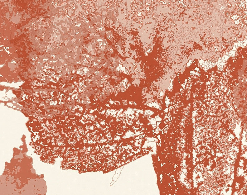 Fall Memories Floral Print Hand Towel, Rust