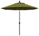 9' Matted Black Push-Button Tilt Crank Aluminum Umbrella, Palm Pacifica