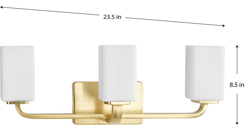 Cowan Collection 23-1/2" 3-Light Vintage Brass Bath Vanity Light Etched Glass