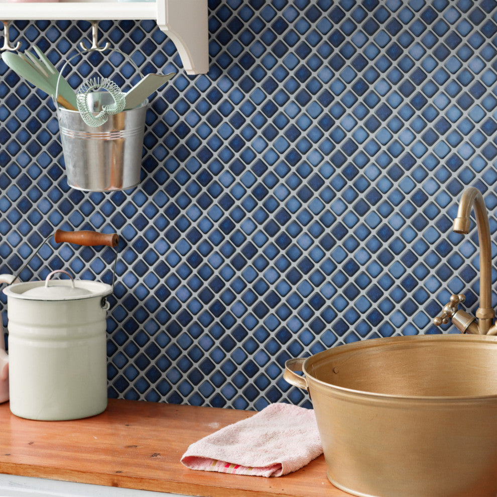Hudson Diamond Sapphire Porcelain Floor and Wall Tile