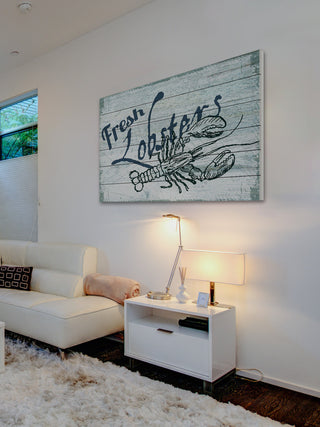 "Fresh Lobster" Painting Print on White Wood