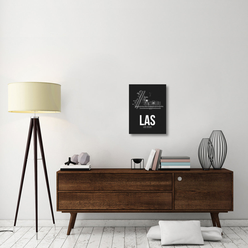 "LAS Las Vegas Airport Black" Fine Art Print