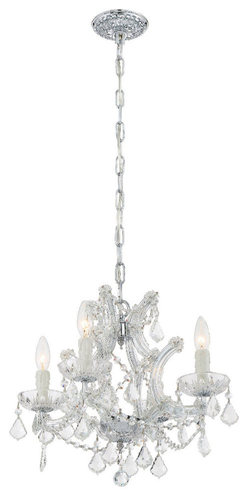 Crystorama 4474-CH-CL-I, 4-Light Mini Chandelier, Polished Chrome