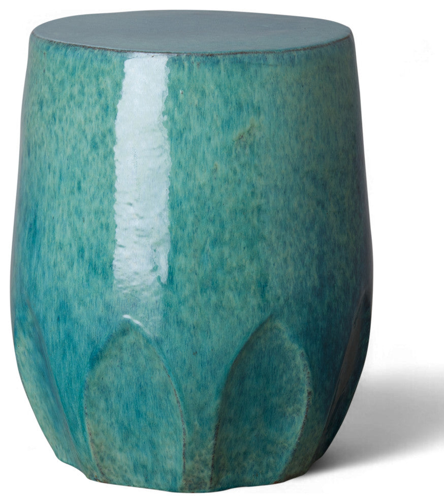 Large Teal Calyx Stool