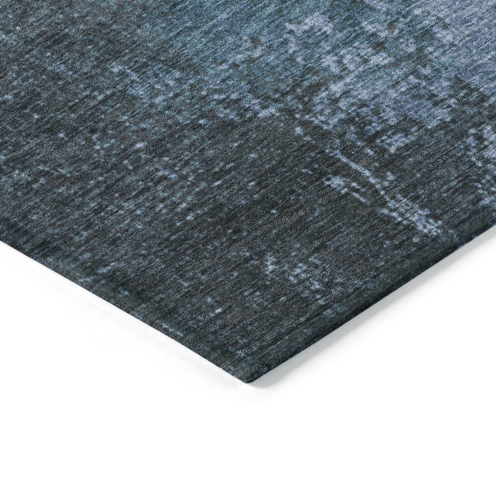Machine Washable Indoor/Outdoor Chantille ACN1912 Blue 2'3" x 7'6" Runner Rug
