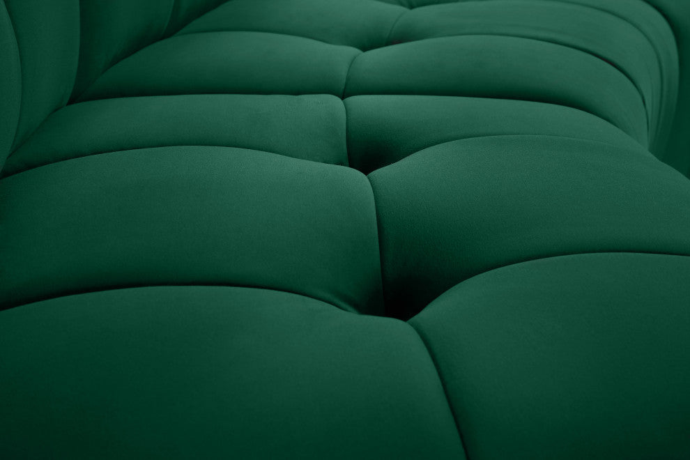 Limitless Velvet Upholstered 14-Piece Modular Sectional, Green