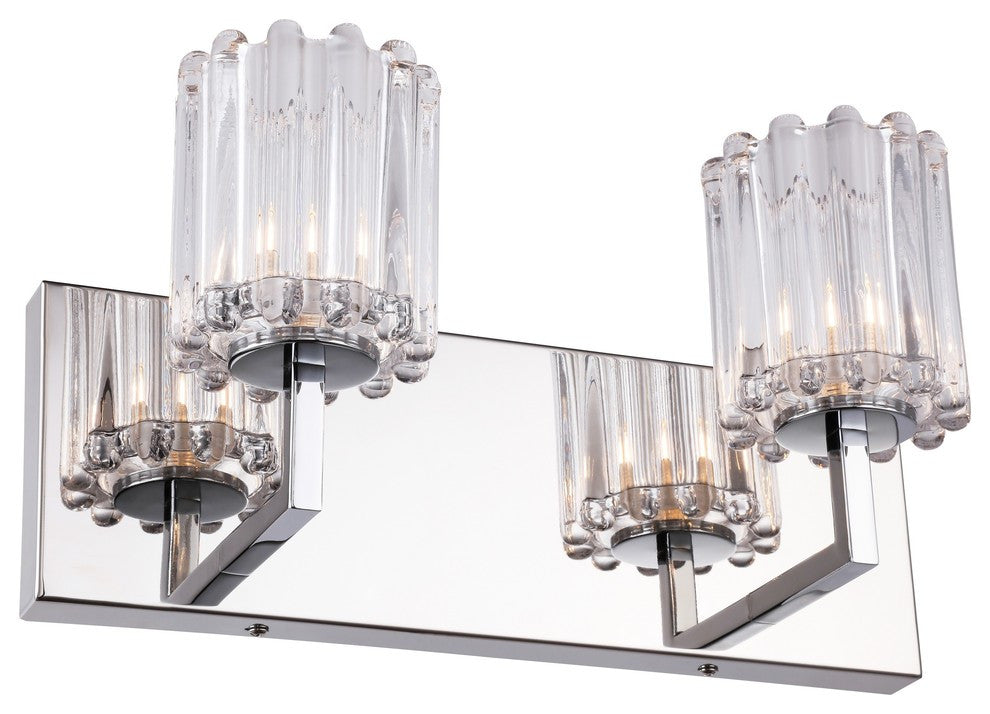 Woodbridge Candice Bath/Wall, 2-Light, 13.75"W, Swizzle Stick Cylinder, Halogen
