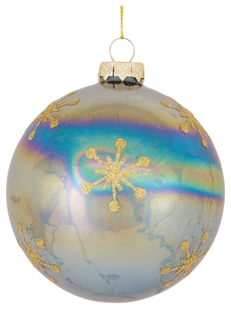 Irredescent Glass Snowflake Ornament, 6-Piece Set