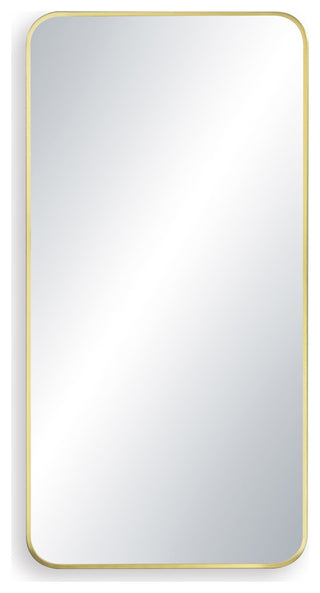 Shatterproof Wall Mount Metal Frame Mirror, FM2, Brushed Gold, 18"x36"