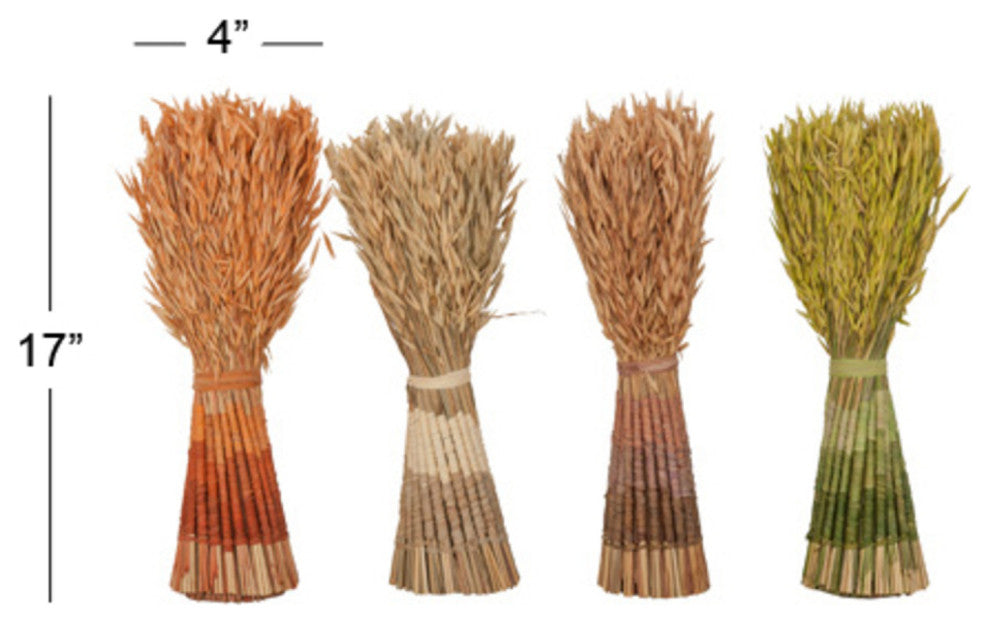 Set of 4 Natural 17" Neck-Tied Standing Bunch of Decorative Foliage