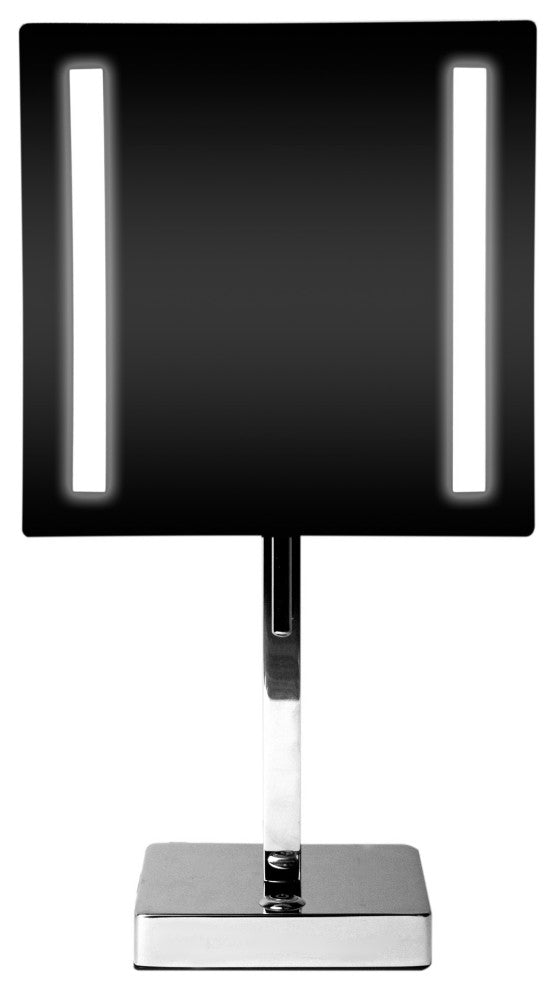 ALFI brand ABM8FLED-PC Polished Chrome Tabletop Square 8" Mirror with Light
