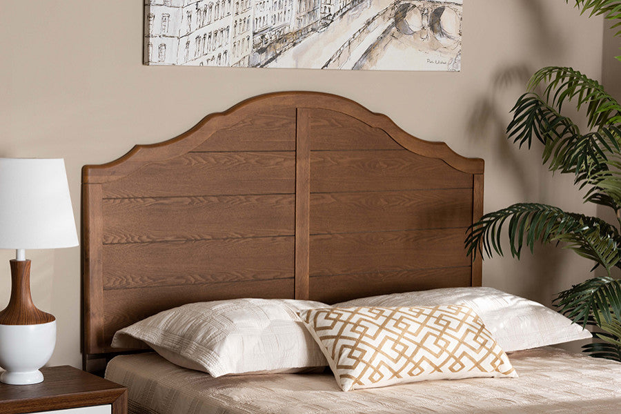 Pilar Traditional Farmhouse Ash Walnut Finish Wood Full Headboard