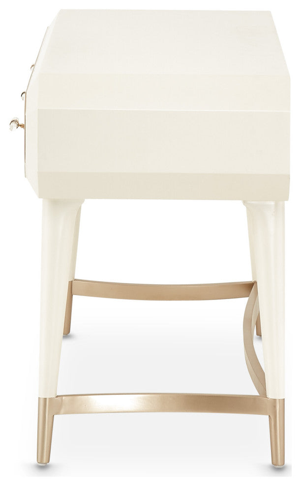 La Rachelle Vanity Set with Mirror & Chair - Medium Champagne