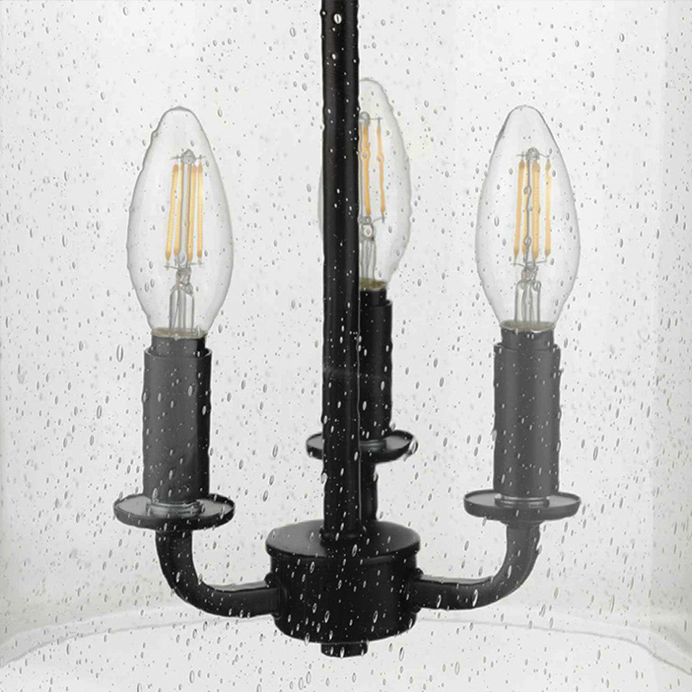 Luxury French Country Pendant Light, Midnight Black, UHP3821