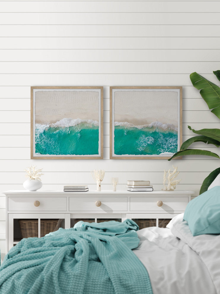 Beach and Sunshine Diptych, Set of 2, 12x12 Panels