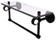Clearview 16" Glass Shelf and Towel Bar and Groovy Accents, Matte Black
