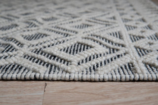 EORC Black Handwoven Wool Durrie Kilim Rug 8'x10'